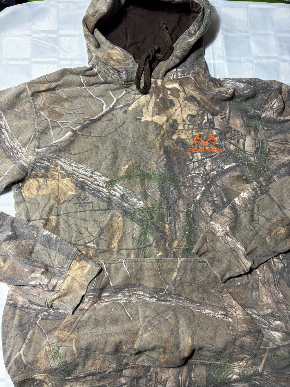 Realtree Camo Pullover Hoodie with Orange Logo